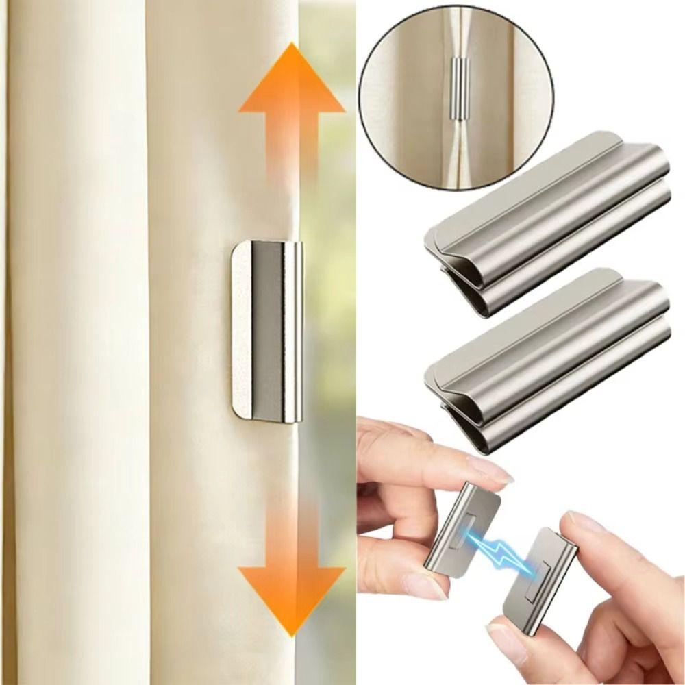 Reusable Drill-Free Clips Magnetic Blackout Clips Window Drape Holders Home Use