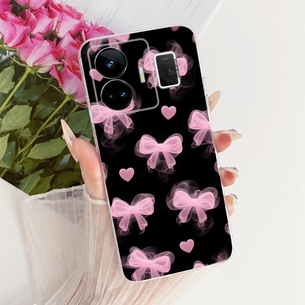 Clear For Realme GT Neo 5 Case RMX3706 Cute Cat Fashion Butterfly Funny Painted Casing For Real me GT Neo 5 Cover