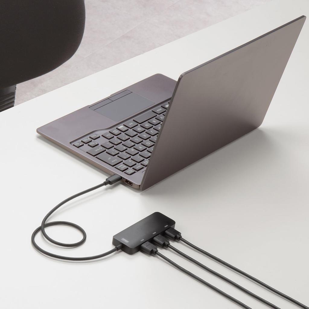 Sanwa Supply USB Type C to HDMI Adapter (3 Ports/4K Compatible) AD-ALCMST3HD2