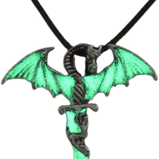 Vintage Glow In The Dark Cross Pendant Necklace Luminous Halloween Jewelry