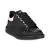 Alexander McQueen Oversized Sneaker Leather Low top Skateboard Shoes Men's Black Rose Jewel 553680WHTQT1436