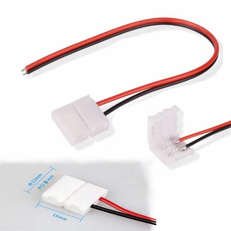 40/50/100PCS 2Pin Connector 8mm 10mm LED Light Conector No Soldering Power Wire Connector for 5050 2835 Single Color Strip Light
