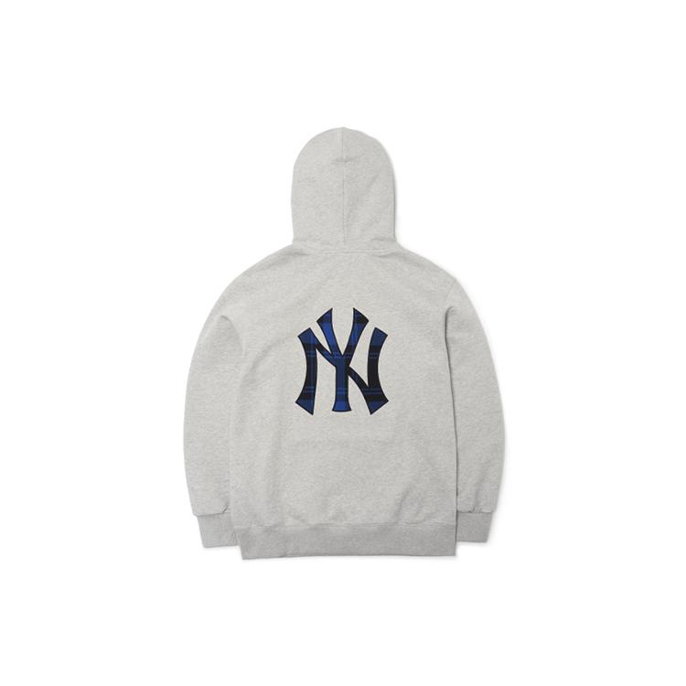 MLB Base Logo Sweatshirts Unisex Gray Hooded Moderate Regular 3AHDC0114-50MGS