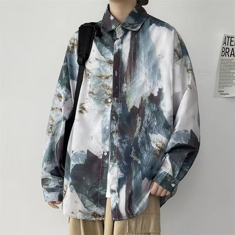 2024 Casual Long Sleeved Shirt Ins Loose Shirt Men'S Summer Trend Versatile Casual Jacket