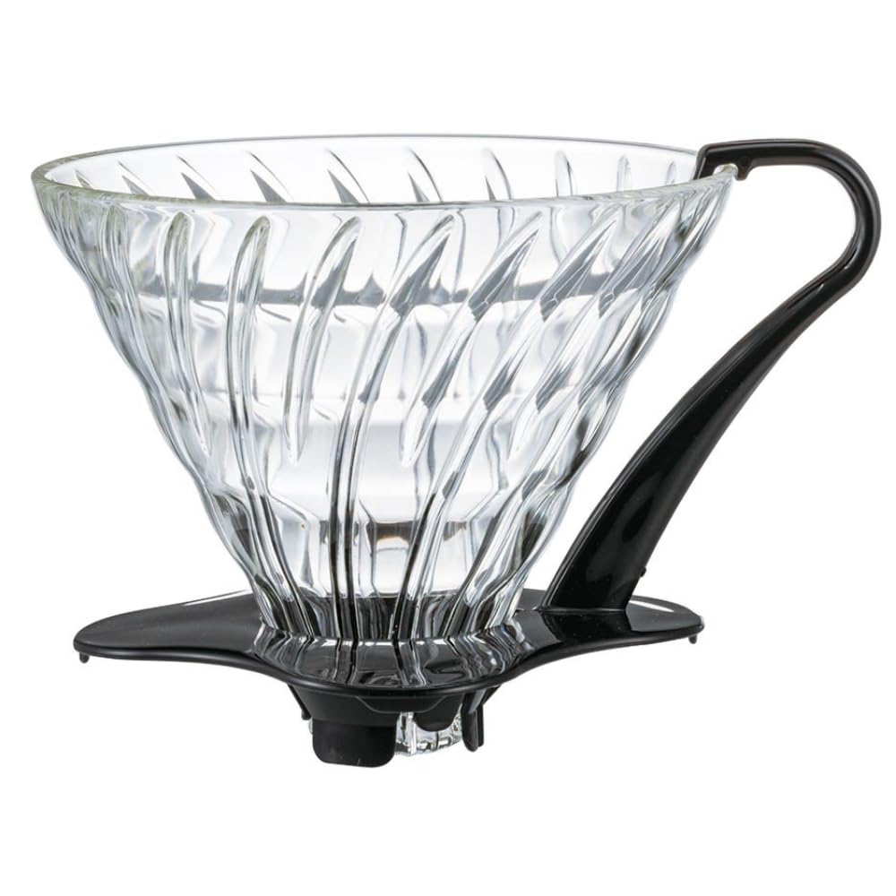 HARIO V60 Glass Dripper Made in Heat-Resistant 03, 1-6 Cups, Black, Japan, VDGN-03-B чёрный