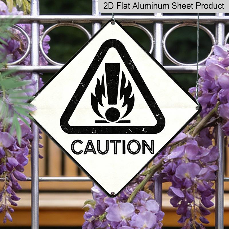 

2D Flat - 1pc, Featuring A Fire Hazard Theme, Designed As A Warning Decoration Gift for Industrial Sign Enthusiasts. This Vintage Metal Aluminum 20*20cm