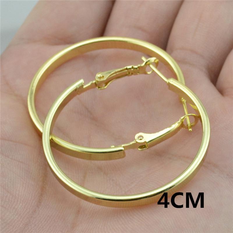 Women's Versatile Large Hoop Earrings - Trendy Personality In Black, Gold, Silver; Non-Piercing Ear Clips for Nightclubs