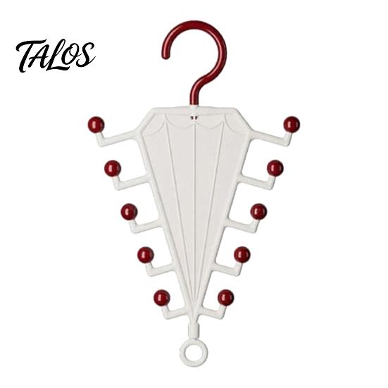 Talos V Shaped Double-Sided Closet Organizer, with 360° Rotating, Space Saving Multi-Layer Vertical Hanger, for Hats Bags Ties Scarves
