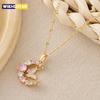 Fashion Butterfly Moon Necklace Women's Stainless Steel Collar Chain High End Elegant 2025 New Korean Jewelry Gift