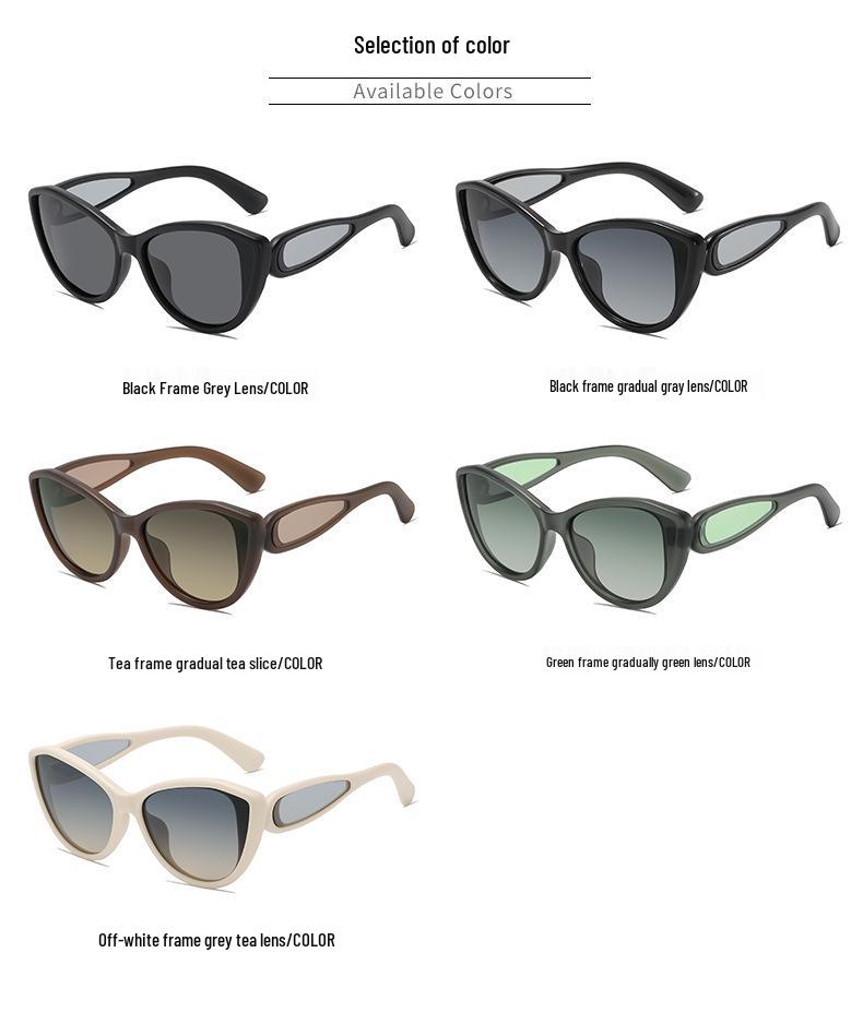 Women's Retro Cat-Eye Polarized Sunglasses - Small Frame, High-End Sun Protection, Korean Street Style