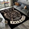VIKAMA Vintage Runen Kriegsgott Muster Teppich Langlebig und Pflegeleicht Wohnzimmer Schlafzimmer Spielzimmer Teppich Heimdekoration