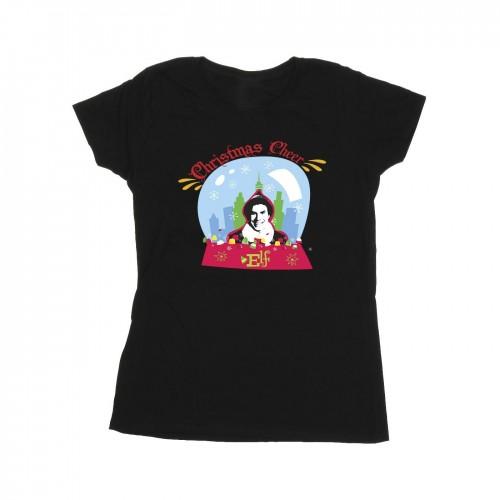 

Elf Womens/Ladies Christmas Snowglobe Cotton T-Shirt білий
