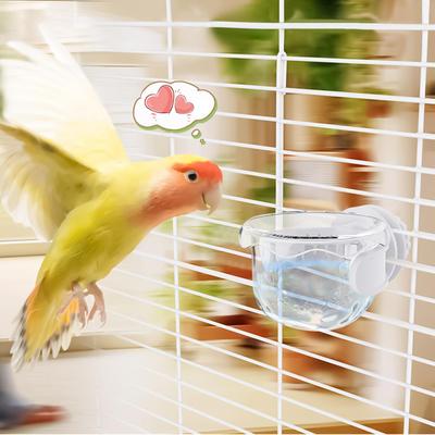 Bird Food Bowl Bird Dishes For Cage Small Anti-Spill Dish For Feeding Drinking Parrot Cockatiel Macaw Travel Carrier Indoor