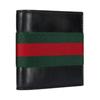 Gucci Web Stripe Black Leather Bi-fold Wallet For Unisex Luxury Daily Use