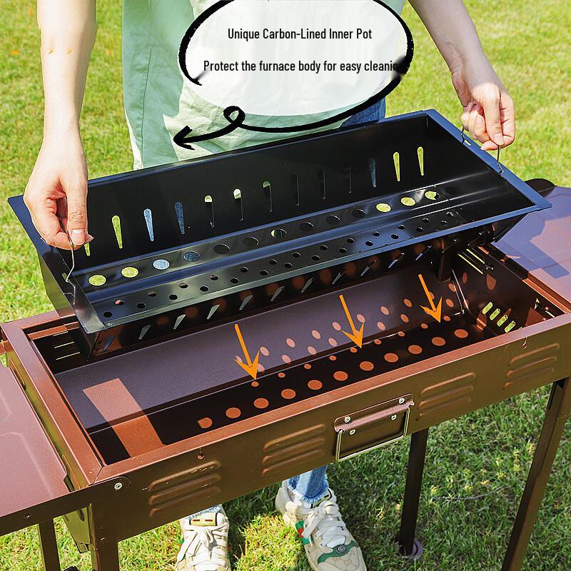 Japanischer Doppel-Flügel BBQ-Grill aus Edelstahl