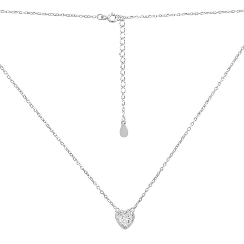 Серебряное колье с фианитами, вес изделия 2,16 гр (2186960)