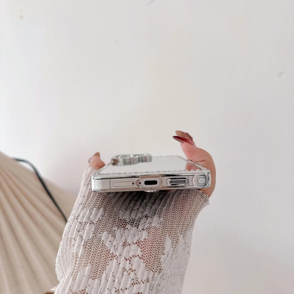 Luxury Plating Diamond Make Up Mirror Phone Case For Samsung S26 S25 S23 S24 Ultra Plus Acrylic Shockproof Makeup Mirror Cover