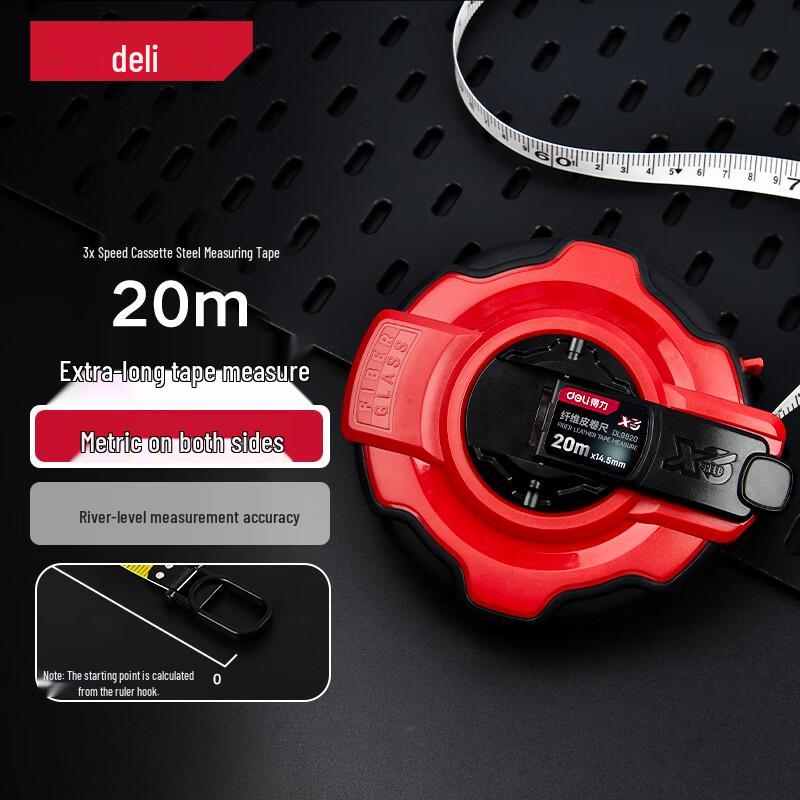 Deli 3x Speed Ret retractable Fiber Measuring Tape