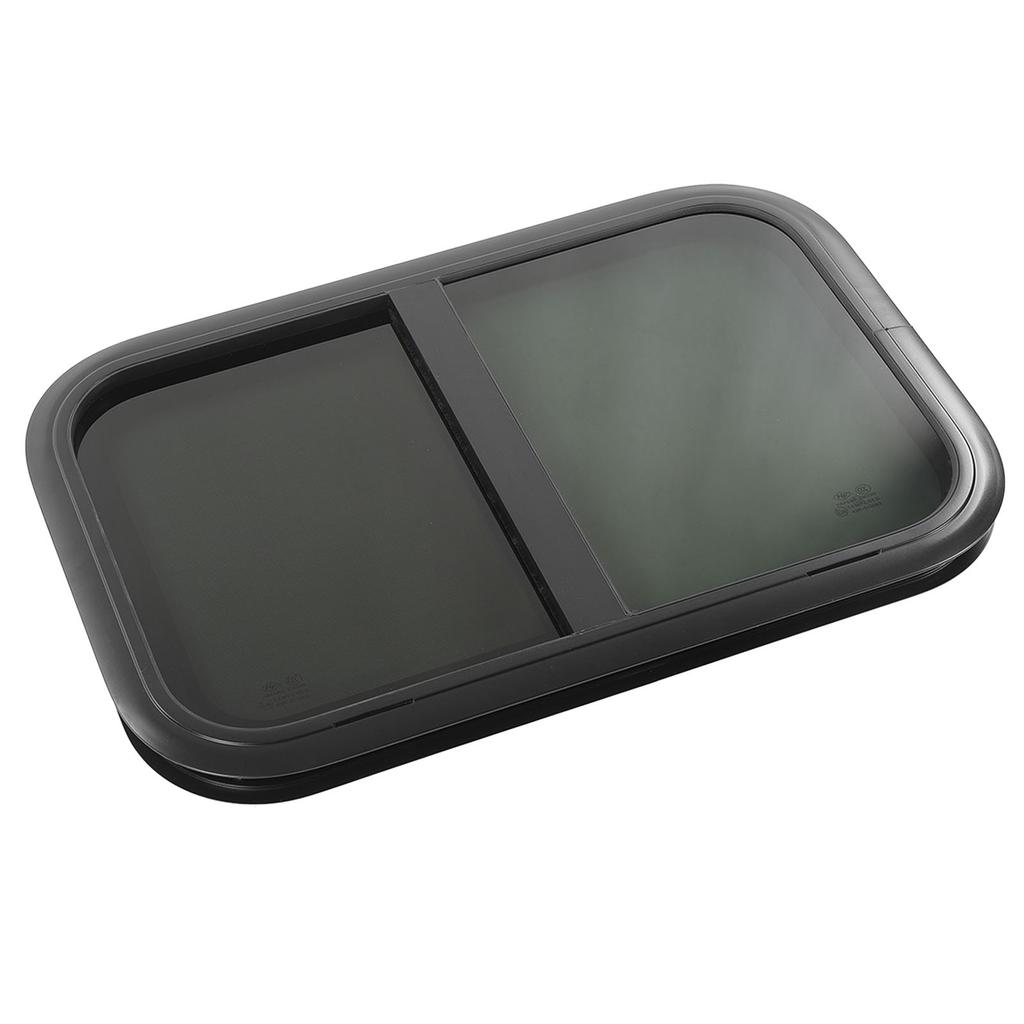 Horizontal Sliding RV Window 23.6 X 11.8in Uv Resistant Tempered Glass Window with Removable Insect Nets Black