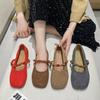 Skirt Mary Jane Shoes with 2025 Shallow Single Shoes Women's New Beaded Gentle National Style Flat Autumn Beanie Shoes No