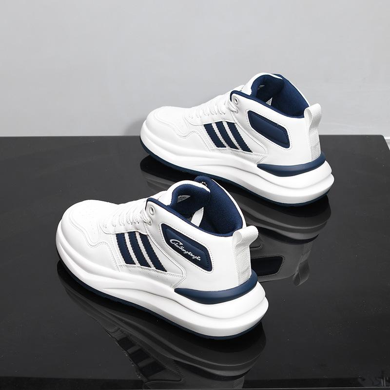 

High-top autumn high-end casual mid-top board shoes sports thickened soles and high leather 39