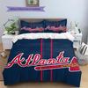 Atlanta Braves Pattern Bedding Quilt Set  Home Decoration  Gift (1 * Duvet Cover + 2 * Pillowcase  Without Core)