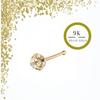 KODY PIERCING 9K Solid Gold Ball End Jeweled Nose Pin With Cubic Zirconia CZ Round 3,0mm Set by 4 Prongs - Quality Piercing