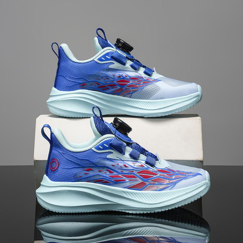 Boys' Sports Shoes with Soft Soles, Running Shoes, New Style Button-up Shoes, Breathable Casual Shoes