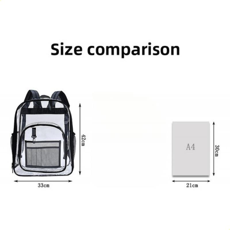Transparent Waterproof PVC Backpack Large Capacity Storage Bag Student School Bag Travel Backpack Multi-Purpose Clear Backpack