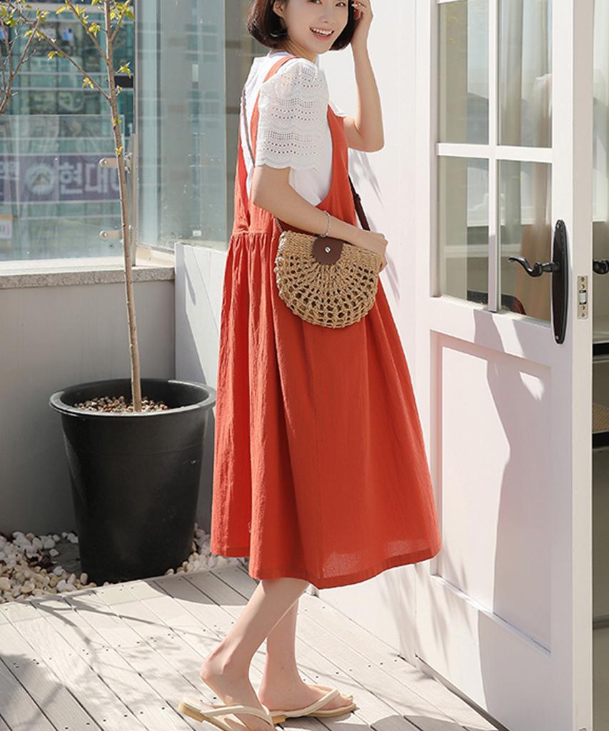 Ppaeppae Loose Fit Suspender Pocket Bustier Dress