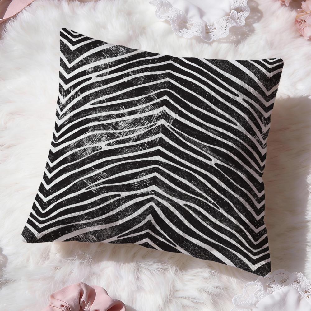 Zebra Stripes Cushion Cover Premium Comfort Reversible Pillow Cove Two in One Design for Any Room  Car Interior