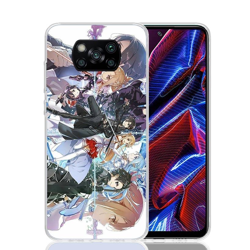 Anime Sword Art Online SAO Phone Case For Xiaomi Poco X7 X6 X5 Pro F7 Ultra Redmi 15C 15 13 13C 12 12C 10 10A 10C 9 9A 9C 9T Cov