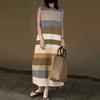 ZANZEA Womens Summer Round Neck Stripe Sleeveless Dress