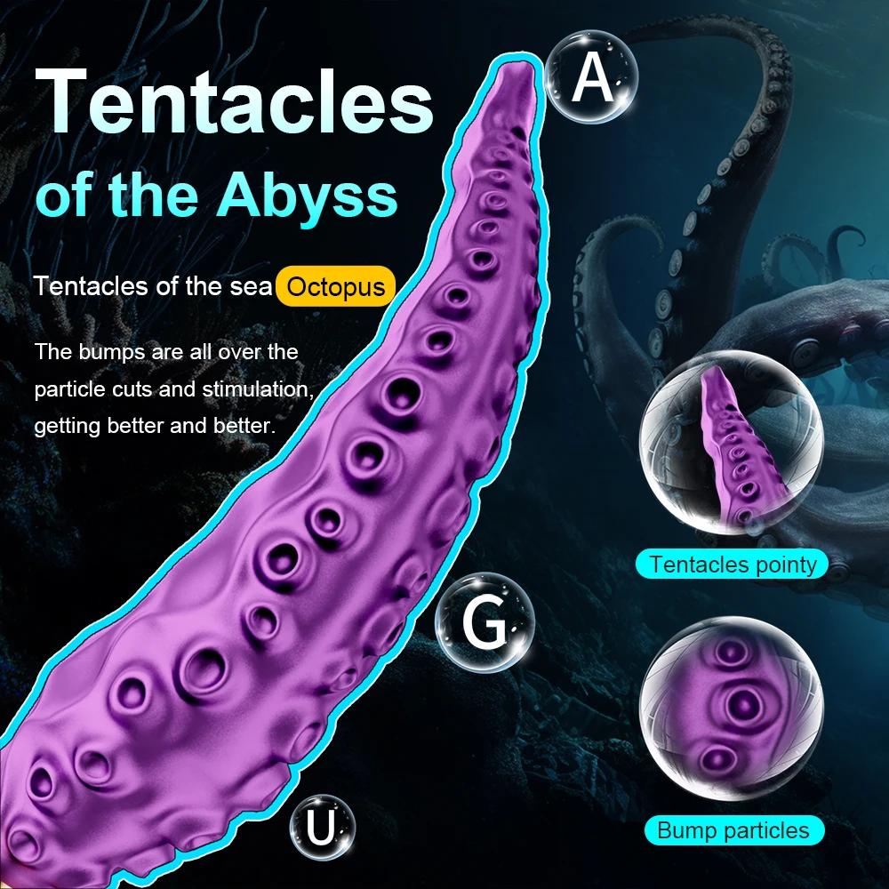 Octopus Tentacle Anal Vibrator Female G-Spot Clit Vagina Stimulation 360° Rotation  Silicone Dildo Masturbation Sex Toys Women