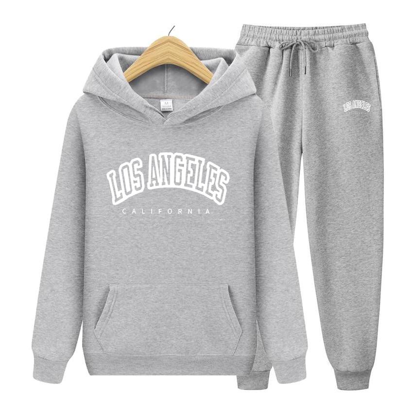 Women Long Sleeve Hoodie Set Pocket Los angeles Oversize Printing Women Sweatshirt Autumn Winter Loose Hoodies