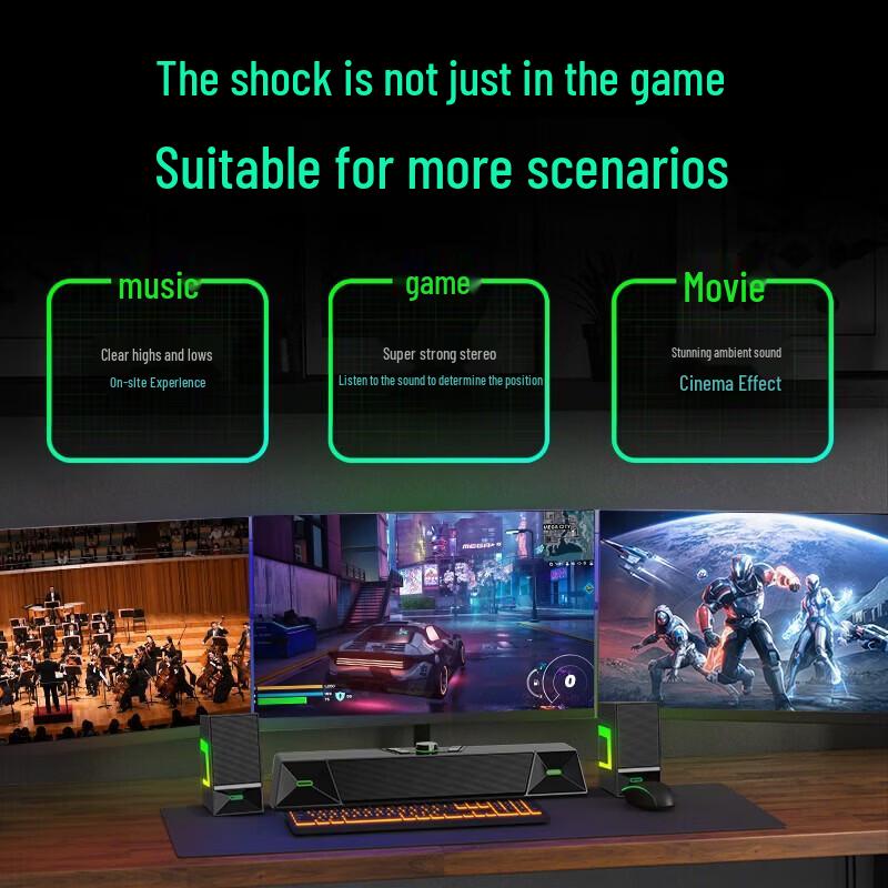 Newmine V6 RGB Gaming Speakers with Microphone CN plug (adapter included)