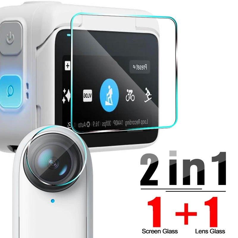

2-in-1/4-in-1 Screen Lens Tempered Glass Film for Insta360 GO 3S/GO 3 - Scratch-resistant Wear-resistant HD Clear Film Insta360 GO 3S-1set чистый