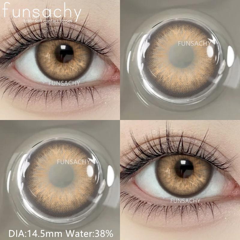 FUNSACHY 1 Paar Naturfarbige Kontaktlinsen für Augen Braune Linsen Farbige Linse Koreanische Blaue Linsen Graue Jahreslinsen Augen Make-up Linse