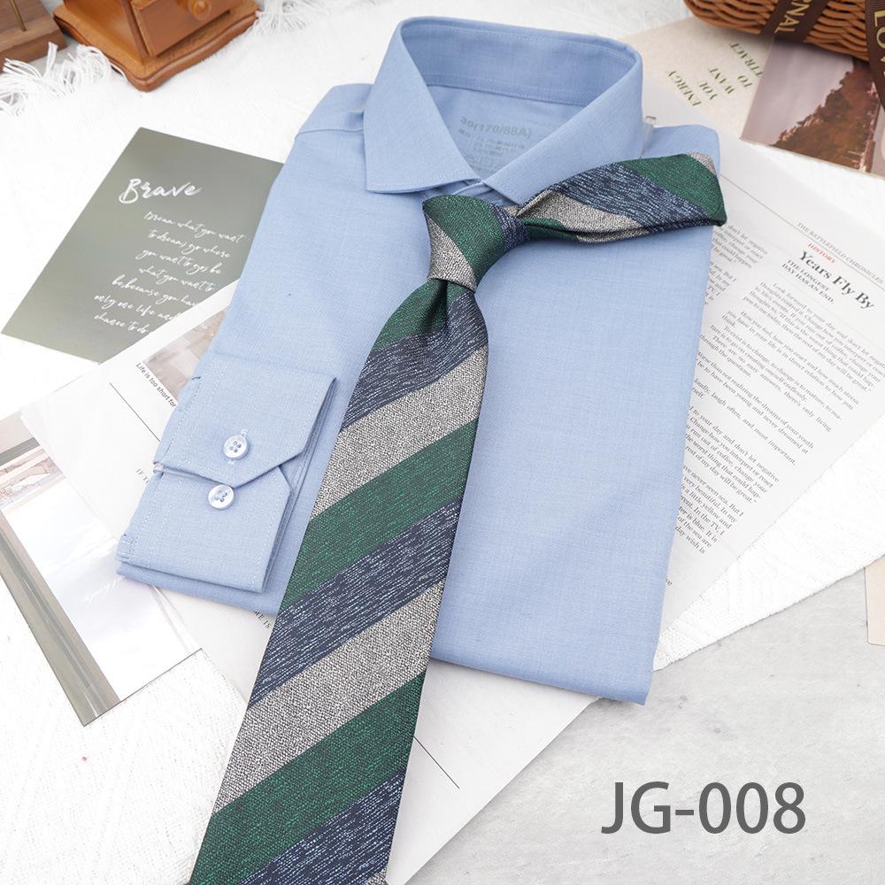 Men's 8CM Korean-British Style Jacquard Silk Striped Professional Tie