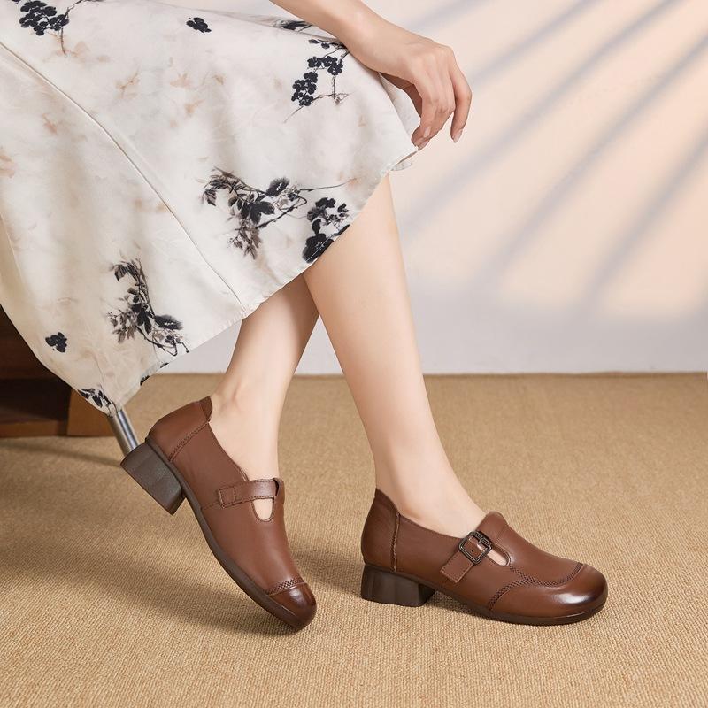 

New Soft-soled, Comfortable and Retro Single-heel Flat Shoes 41 коричневый