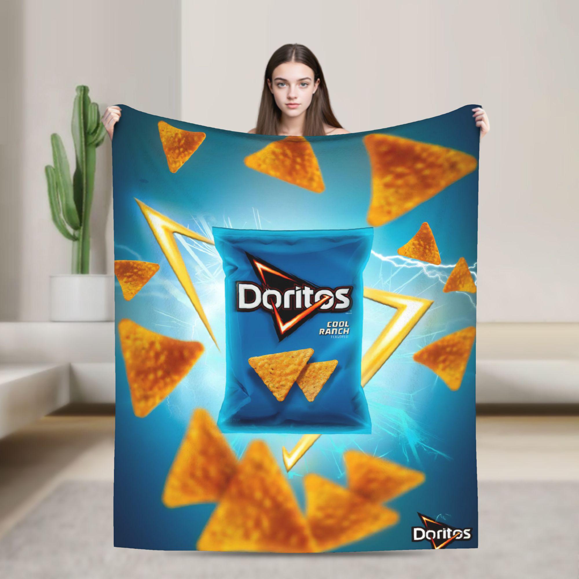 Кукурузные чипсы Doritos Воздушные закуски Пледы для путешествий Самолет Фланелевый плед для улицы Теплый дизайн Качественное покрывало Подарок Size: 75*100cm, Weight: 230 GSM