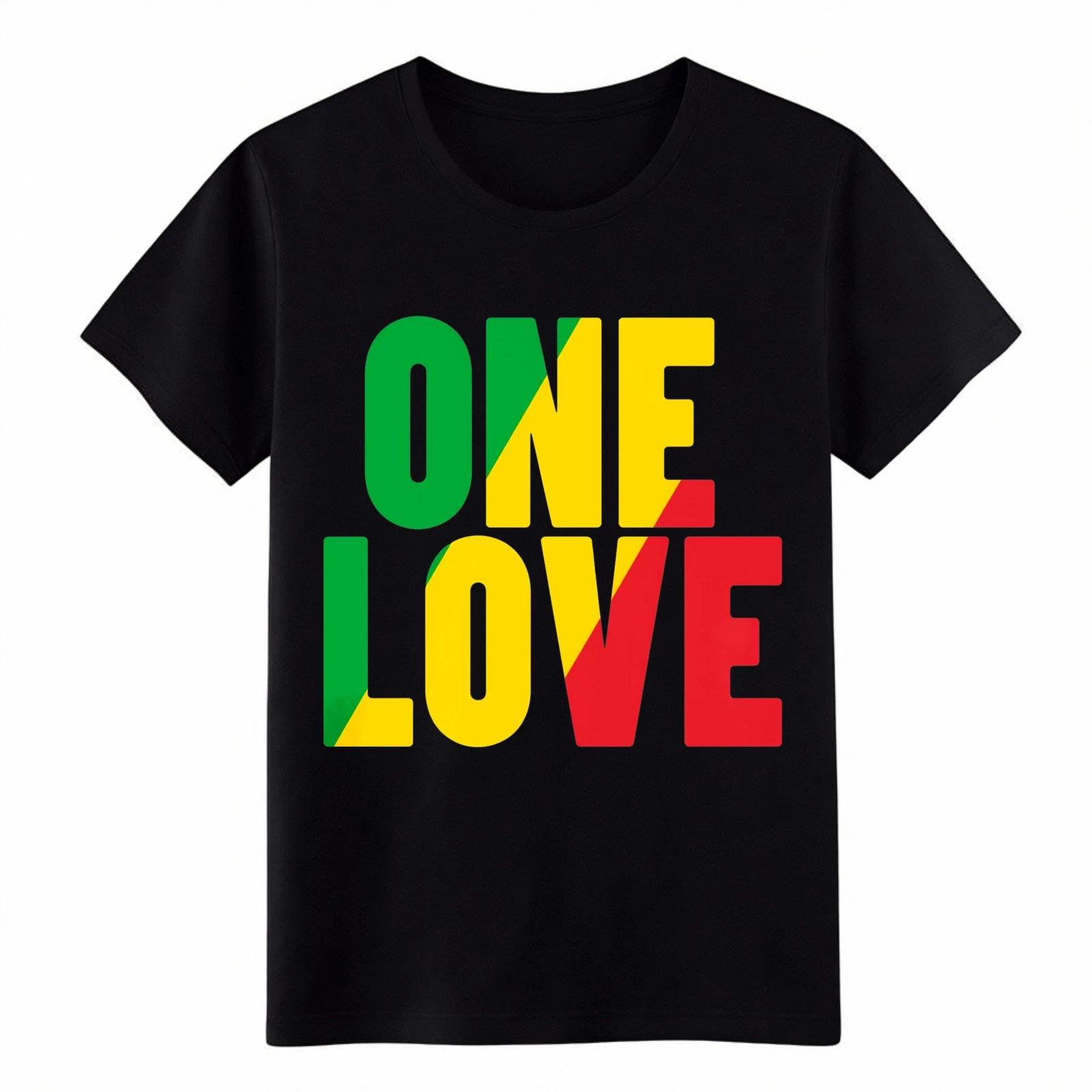 

One Love Unity T-Shirt-Rasta Inspired Unisex Graphic Casual Tee Free Shipping XL