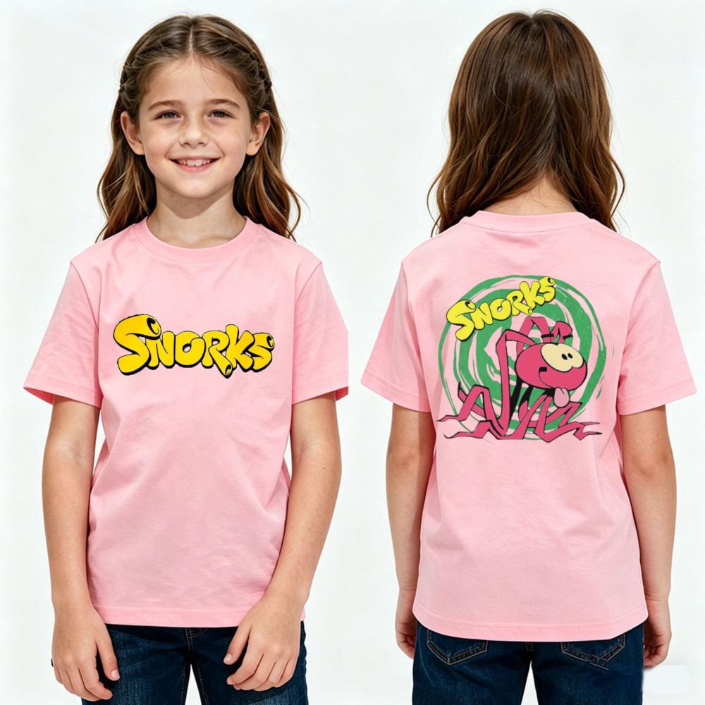 Snorks Cartoon Graphic Printed TShirt Boys and Girls Casual T-shirt Kids Summer Polyester Short Sleeve Daily Life Children Shirt