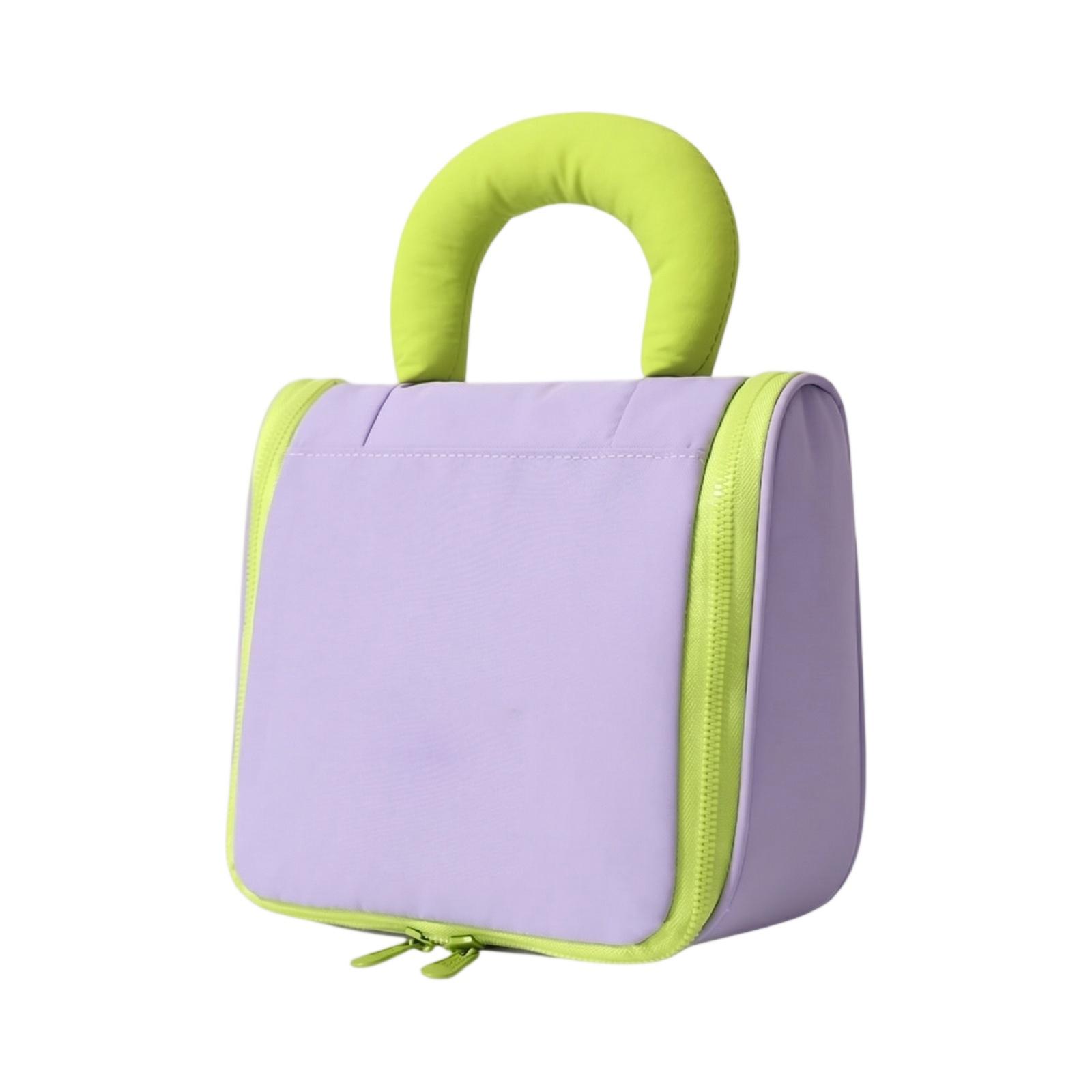 

Portable Travel Toiletry Bag Handheld Dry and Wet Separation Cosmetic Organizer with Handle for Bathroom Storage and Makeup Accessories one size фіолетовий