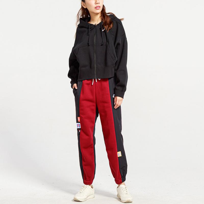 Nike Cropped Coats Women's Black Hooded Moderate (Unisex) Cropped Coats CK1506 010