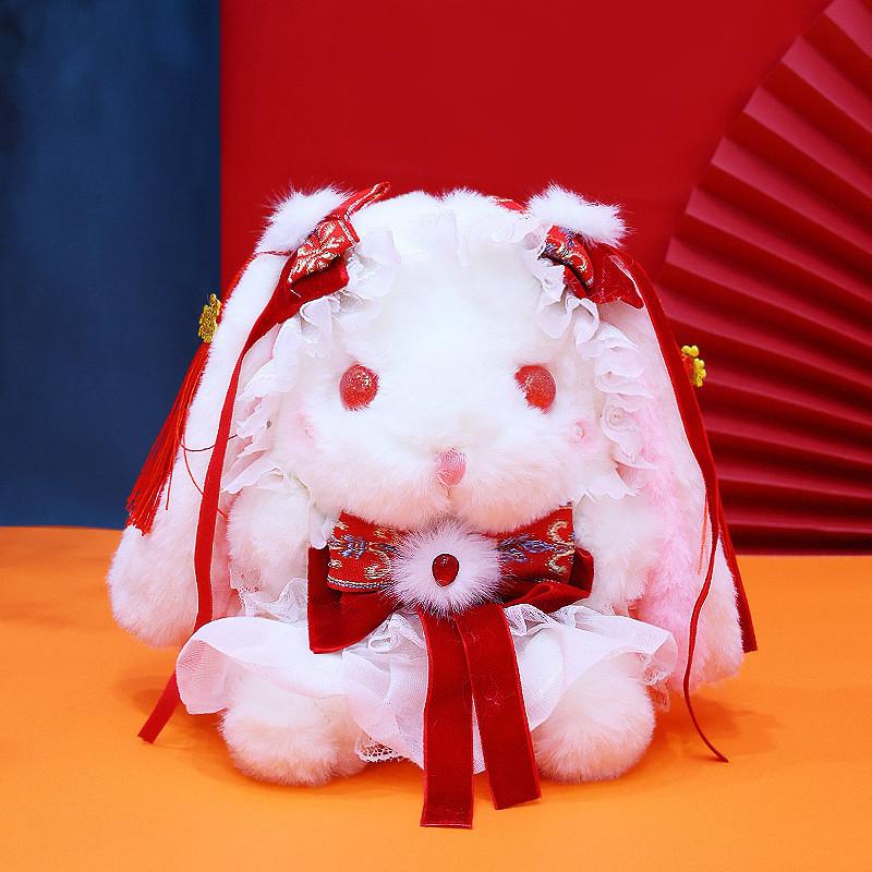 Adorable Lolita Bunny Plush Toy Soft Short Fur Doll Perfect For Girls Birthday Gift