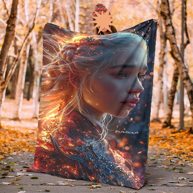 Game Thrones Flannel Blanket Soft Warm All-Season Throw, Design for Camping, Car Travel, Hiking Sofa, Bed, Office Perfect Gift for Parties