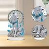 2D Flat Wolf Dreamcatcher Decor DIY Desktop Diamond Art Kits Animal Special Shaped Diamond Painting Craft Ornament for Home