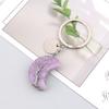 Natural Stone Moon Keychain Keychain, Bag Pendant, Moon Keyring Pendant.