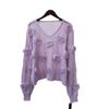 Heavy Industry Three-dimensional Flower Knitted Sweater Top Autumn New Thin Loose Sweet Gentle Sweater Pullover Woman